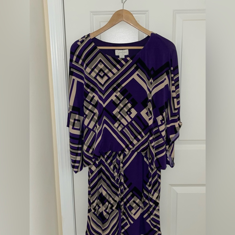 Jessica Simpson Blouson Dress with Dolman Sleeves Geometric print